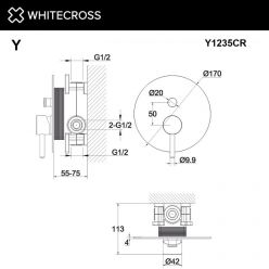 Смеситель Whitecross Y chrome Y1235CR для душа, цвет хром