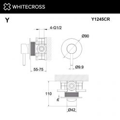 Смеситель Whitecross Y black Y1245BL для душа, цвет черный матовый