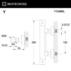 Смеситель Whitecross Y black Y1246BL для душа, термостатический, на 1 потребителя, цвет черный матовый