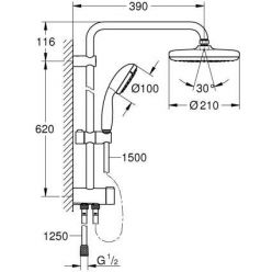 Душевая система Grohe Vitalio Start System 210 26382001 хром