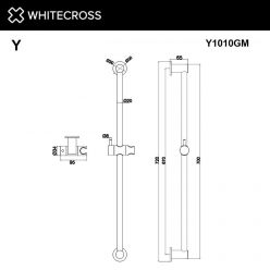 Душевая штанга Whitecross Y gunmetal Y1010GM, 70 см, с держателем лейки, цвет оружейная сталь