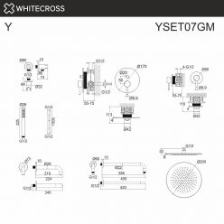 Душевая система Whitecross Y gunmetal YSET07GM, цвет оружейная сталь