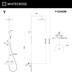 Душевая система Whitecross Y gunmetal Y1244GM, цвет оружейная сталь