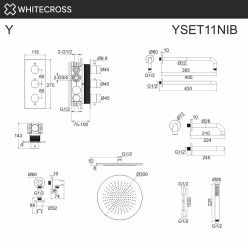 Душевая система Whitecross Y brushed nickel YSET11NIB, термостатическая, на 3 потребителя, цвет никель брашированный