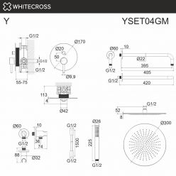 Душевая система Whitecross Y gunmetal YSET04GM, цвет оружейная сталь