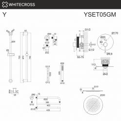 Душевая система Whitecross Y brushed nickel YSET05NIB, цвет никель брашированный