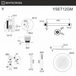 Душевая система Whitecross Y gunmetal YSET12GM, цвет оружейная сталь