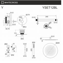 Душевая система Whitecross Y black YSET12BL, цвет черный матовый