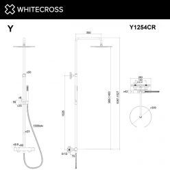 Душевая система Whitecross Y chrome Y1254CR, термостатическая, цвет хром