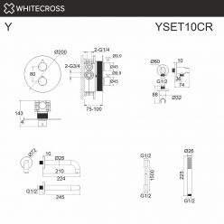 Душевая система Whitecross Y chrome YSET10CR, термостатическая, цвет хром