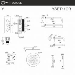 Душевая система Whitecross Y chrome YSET11CR, термостатическая, на 3 потребителя, цвет хром