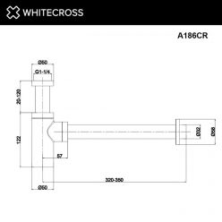 Сифон Whitecross для раковины A186CR, цвет хром