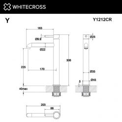 Смеситель Whitecross Y black Y1212BL для раковины, цвет черный матовый