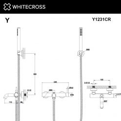 Смеситель Whitecross Y black Y1231BL для ванны, с душевым гарнитуром, цвет черный матовый