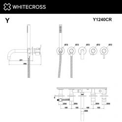 Смеситель Whitecross Y chrome Y1240CR для ванны, с душевым гарнитуром, цвет хром