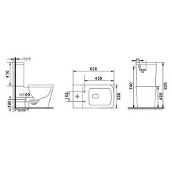 Напольный унитаз Roxen Amati 600165-01 безободковый белый SoftClose