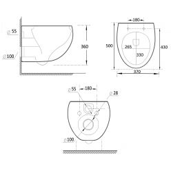 Унитаз подвесной Roxen Egg 530170-01 37x50 с сиденьем дюропласт SoftClose