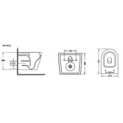Унитаз подвесной Grossman GR-4411S 56x37 безободковый