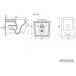 Унитаз подвесной Grossman GR-4447S 53x37 сиденье Duroplast, микролифт