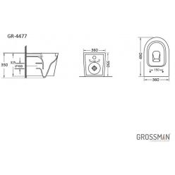 Унитаз подвесной Grossman GR-4477S 49x36 сиденье Duroplast, микролифт