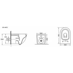Унитаз подвесной Grossman GR-4455GMS 49x36 сиденье Duroplast с микролифтом, серый матовый