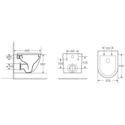 Унитаз подвесной Grossman GR-4455SQ 37x43,5 с сиденьем SoftClose