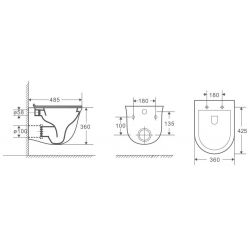 Унитаз подвесной Grossman GR-4412S 48,5x36 сиденье Duroplast с микролифтом