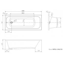 Ванна акриловая VentoSpa Mitra LA 160x70 с каркасом