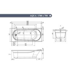 Ванна акриловая VentoSpa Aqua 170x75 с ножками