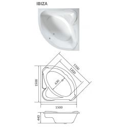 Акриловая ванна 1Marka Ibiza 150x150